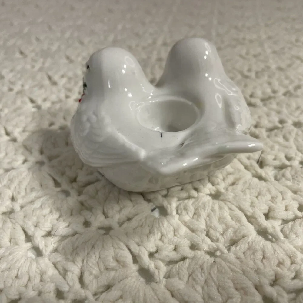 Vintage  Fitz and Floyd Dove Candlestick Holders 3.5” X 3.5” X 2” Tall
